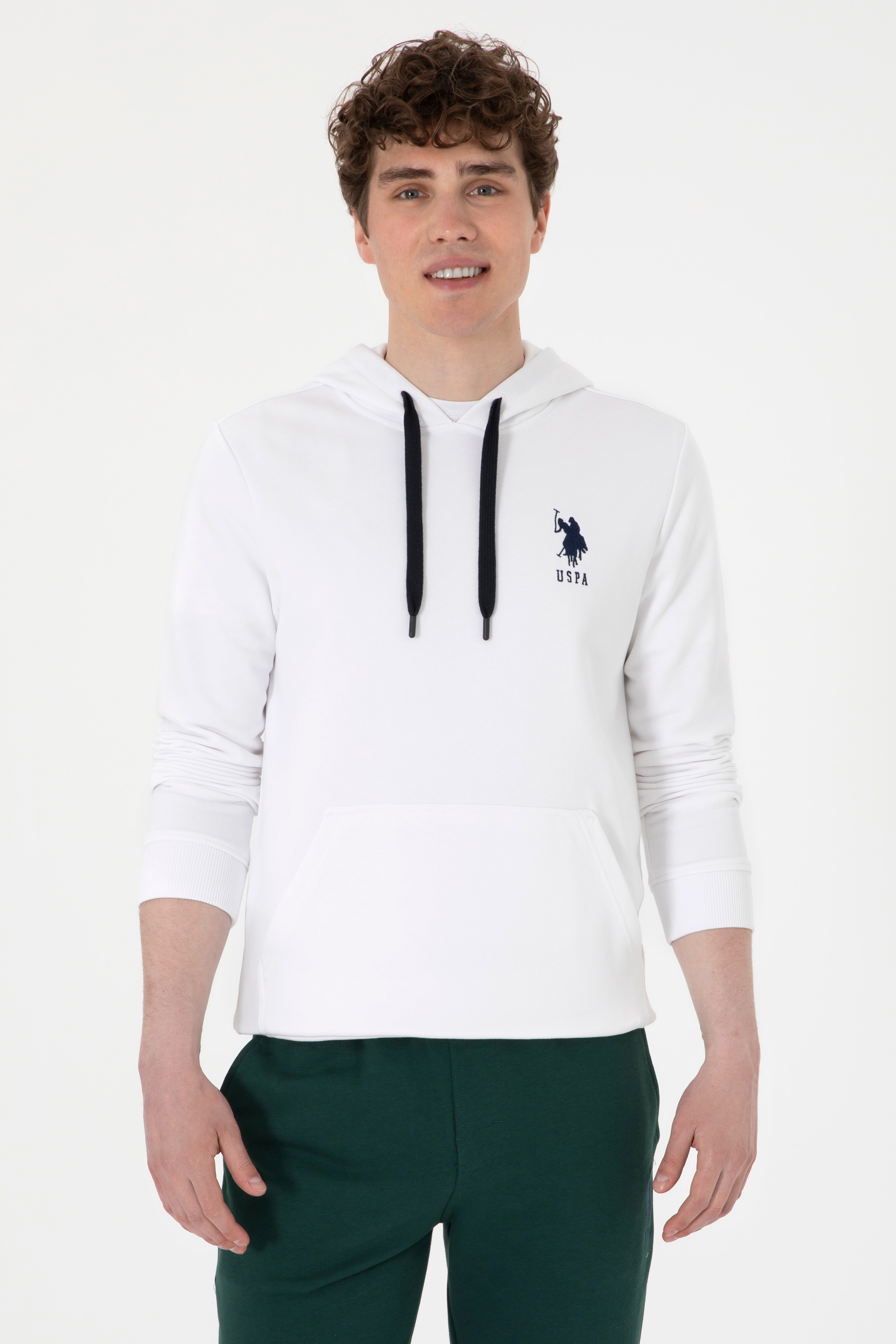 Erkek Beyaz Basic Sweatshirt