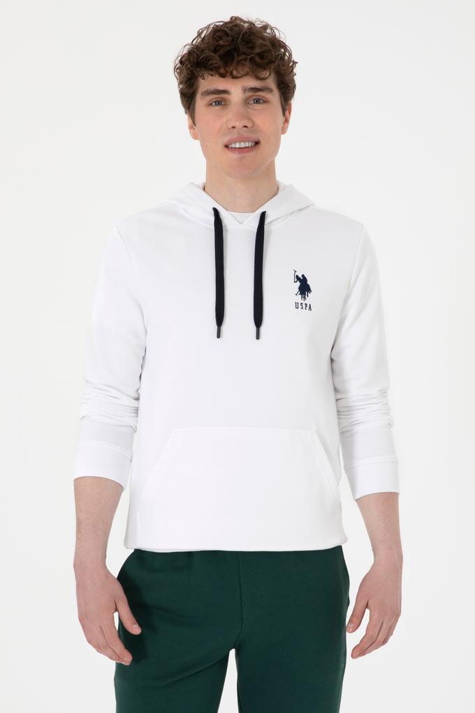 Erkek Beyaz Basic Sweatshirt