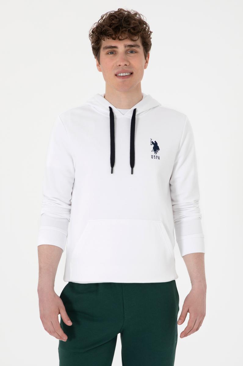 Erkek Beyaz Basic Sweatshirt