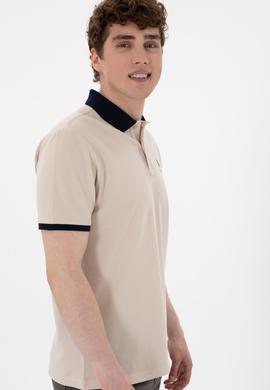 Erkek Regular Fit Polo Yaka Taş Basic Tişört - 50305989057