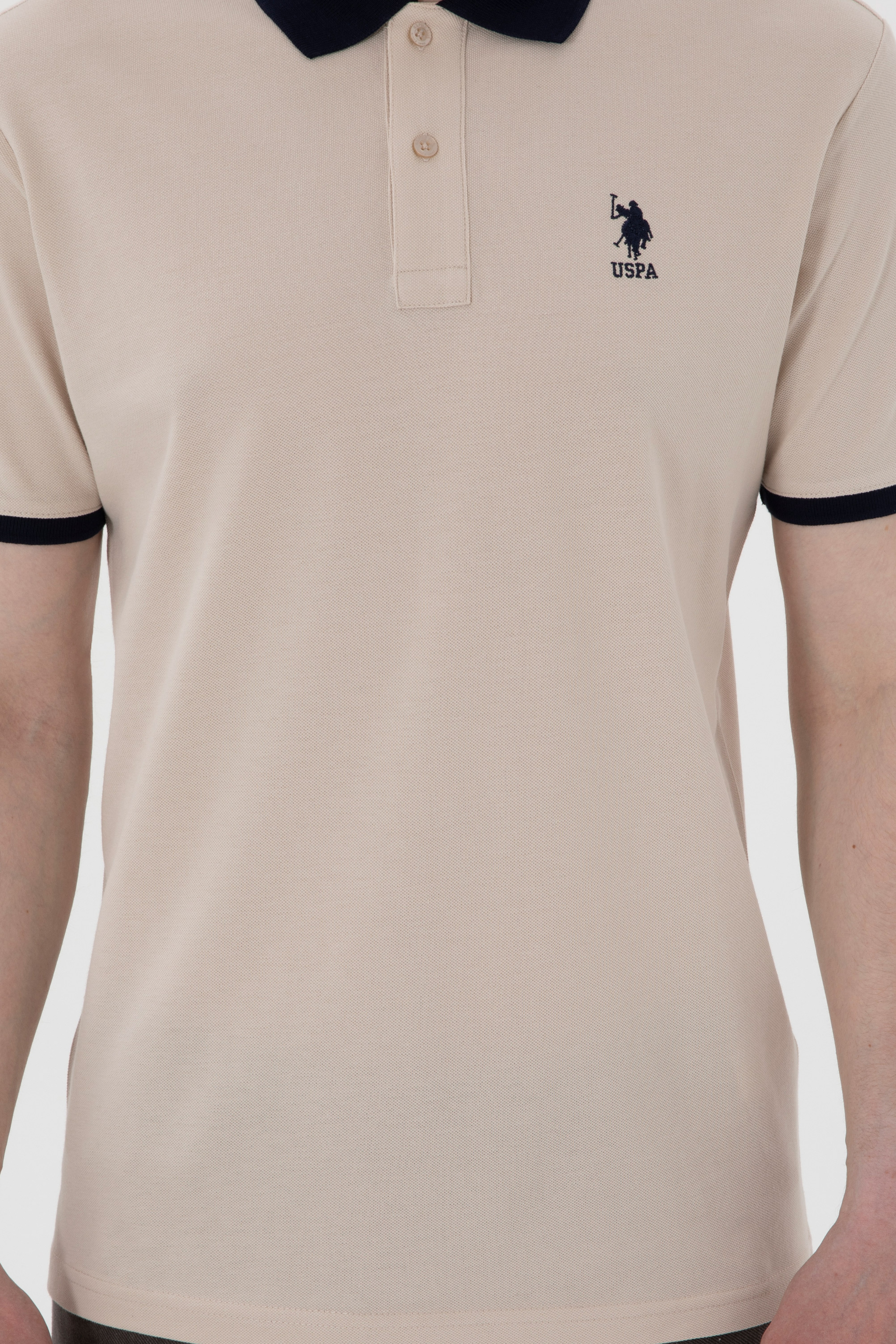 Erkek Regular Fit Polo Yaka Taş Basic Tişört - Image 7