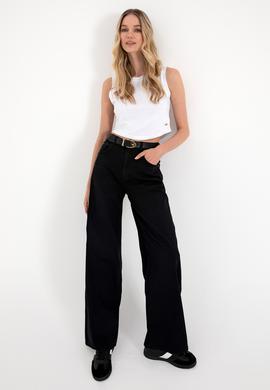 Kadın Siyah Loose Fit Jean Pantolon - 50308350007