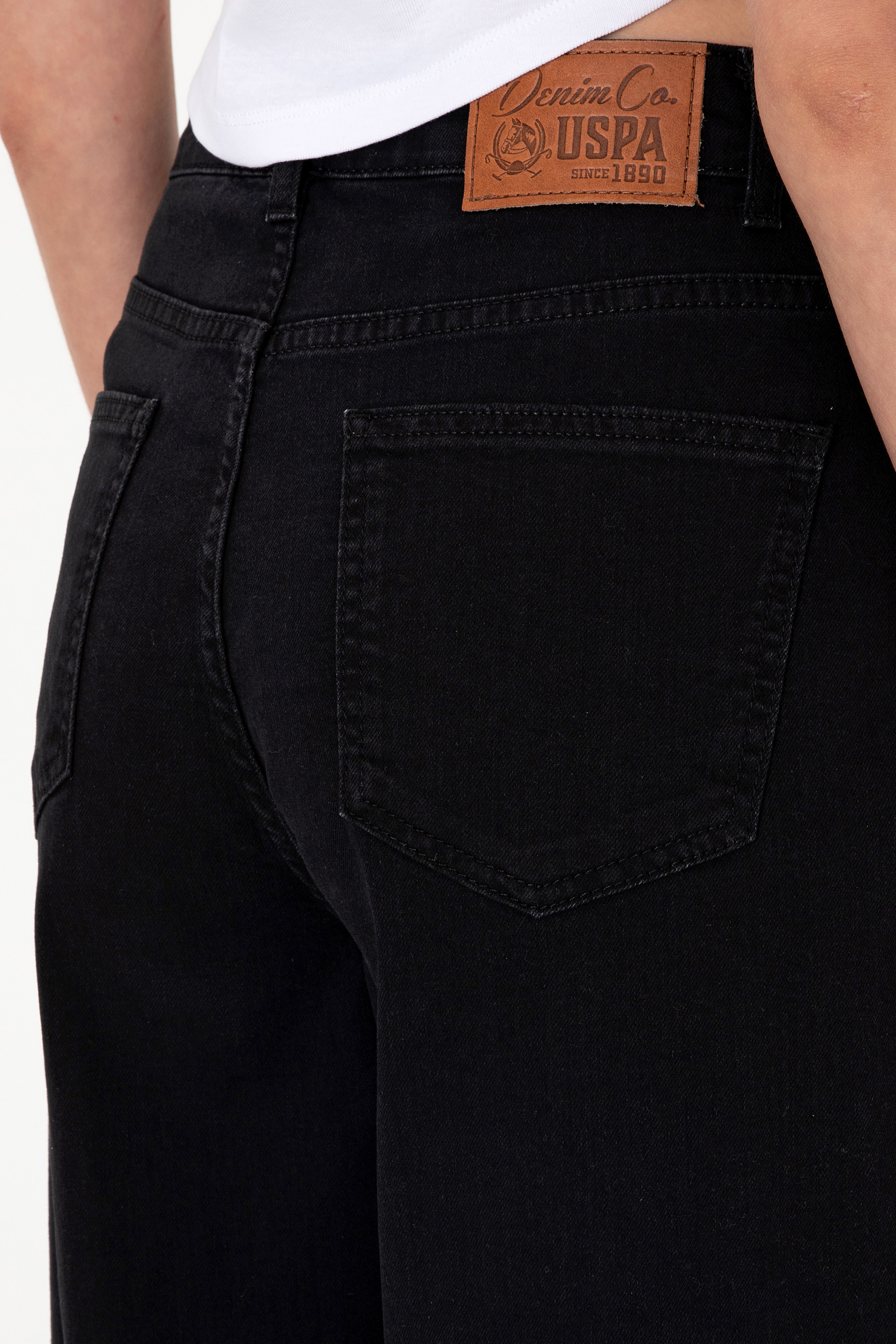 Kadın Siyah Loose Fit Jean Pantolon - Image 7