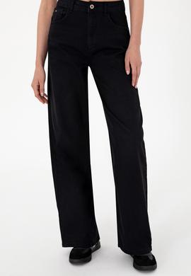 Kadın Siyah Loose Fit Jean Pantolon - 50308350007