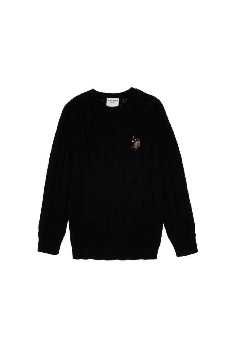 Erkek Çocuk Siyah Basic Kazak