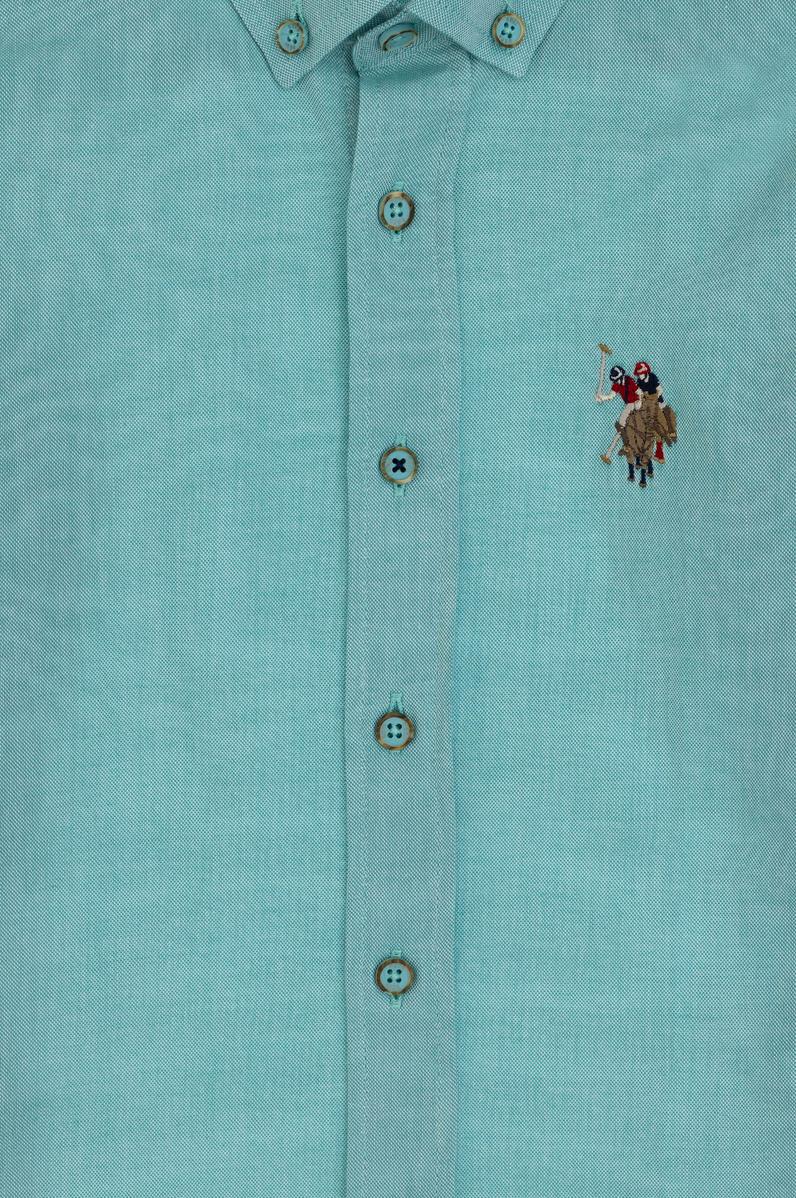 Erkek Çocuk Mint Uzun Kollu Basic Gömlek