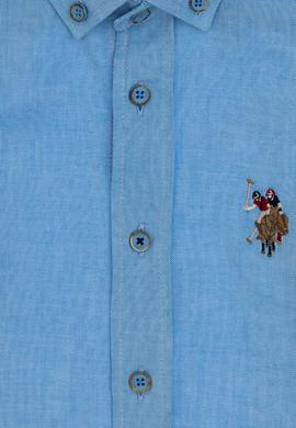 Erkek Çocuk Turkuaz Uzun Kollu Basic Gömlek - 50298017057