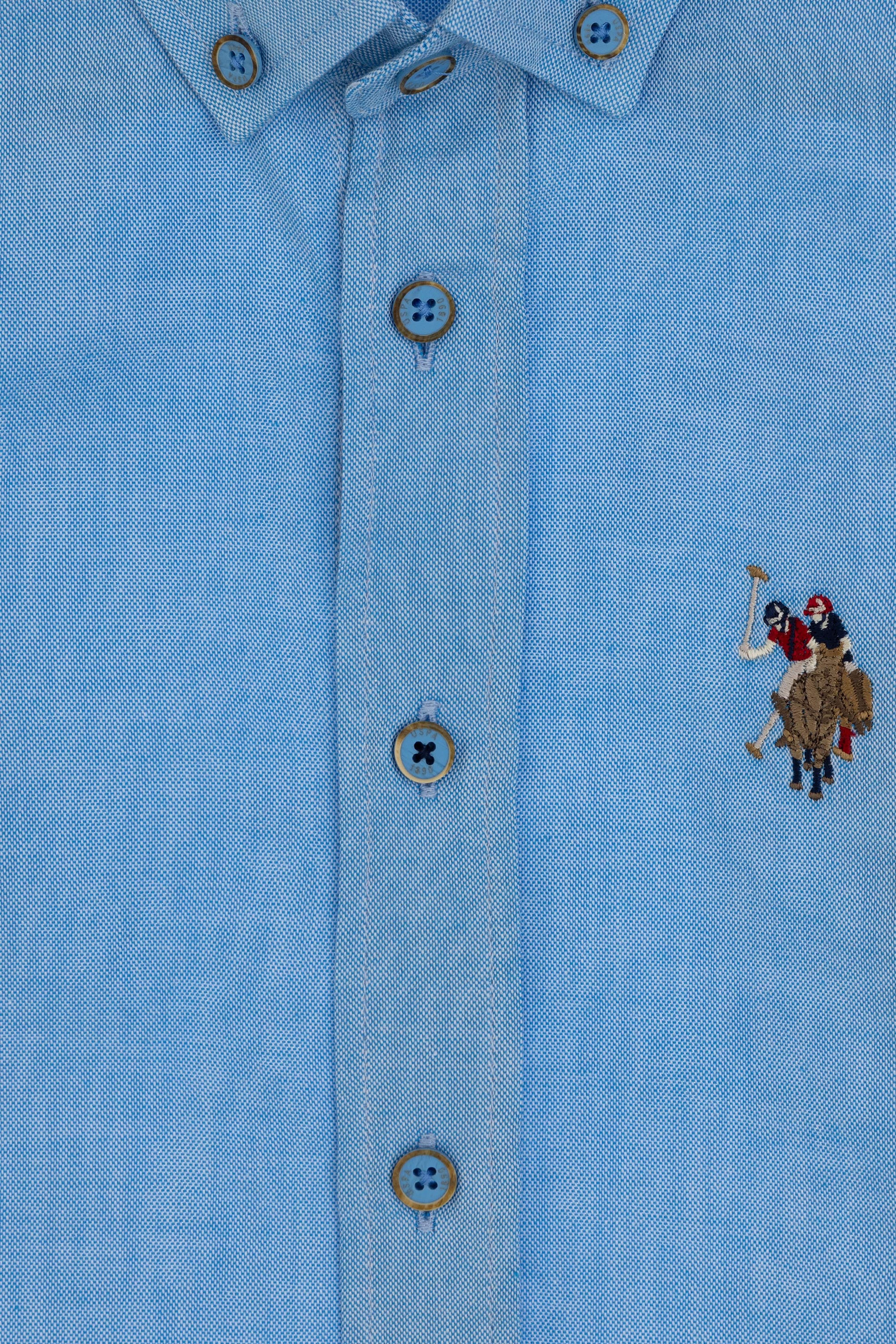 Erkek Çocuk Turkuaz Uzun Kollu Basic Gömlek - Image 3