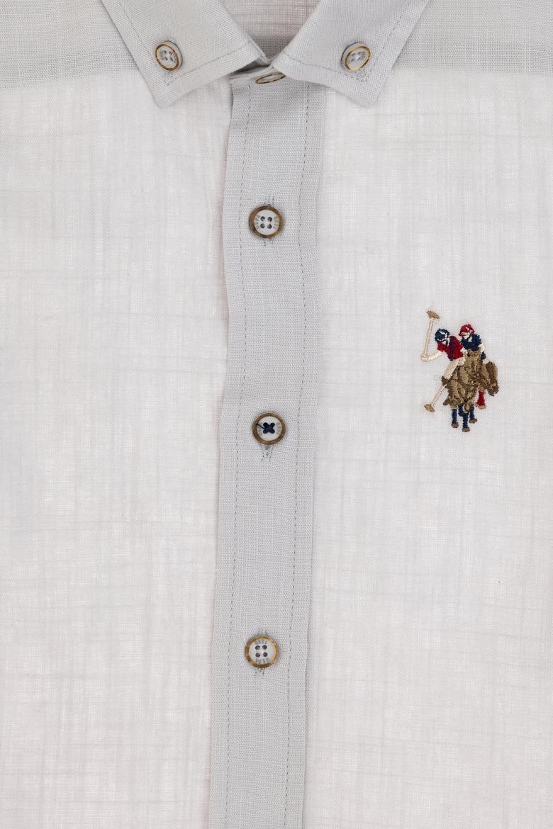 Erkek Çocuk Açık Gri Kısa Kollu Gömlek - 50298044032