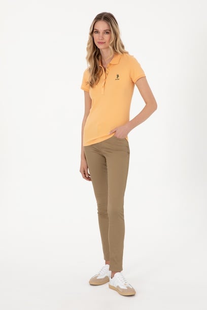 Kadın Haki Toothpick Fit Kanvas Pantolon