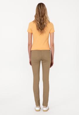 Kadın Haki Toothpick Fit Kanvas Pantolon - 50281692036
