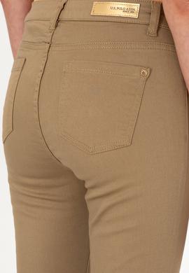 Kadın Haki Toothpick Fit Kanvas Pantolon - 50281692036