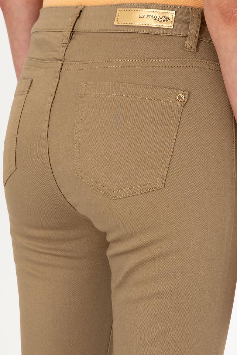 Kadın Haki Toothpick Fit Kanvas Pantolon - 50281692036