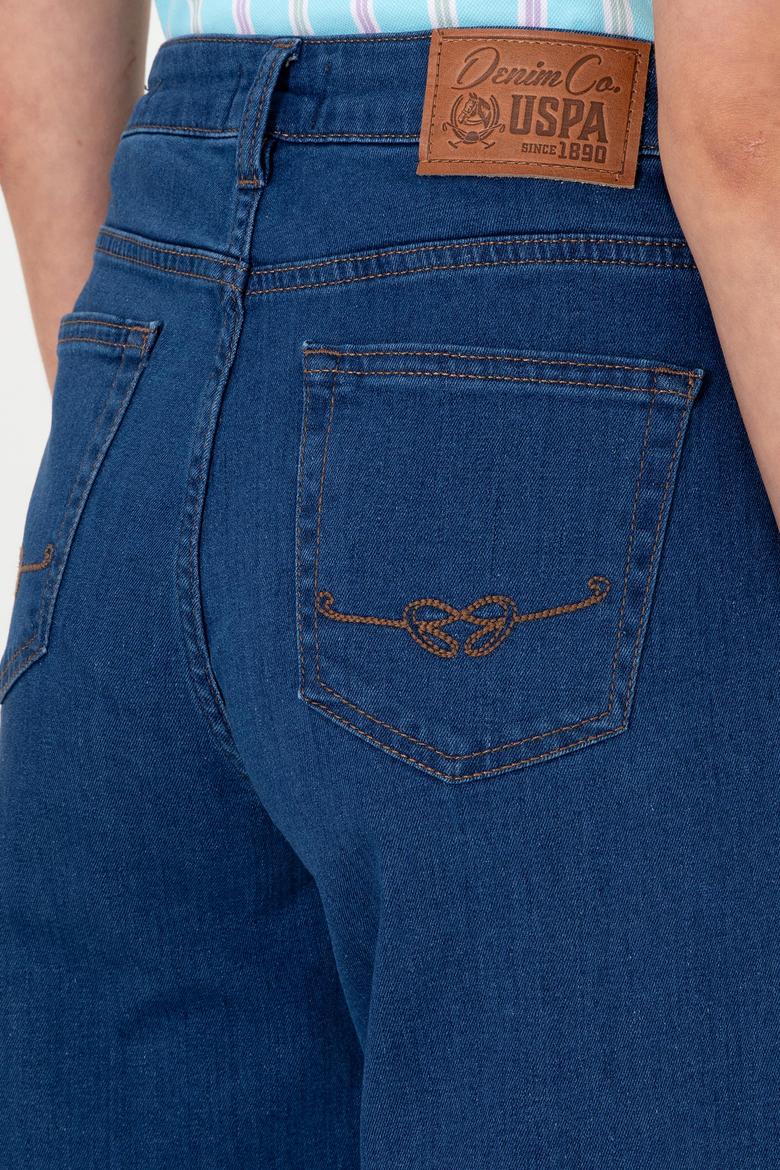 Kadın Mavi Loose Cropped Fit Jean Pantolon - 50297533004