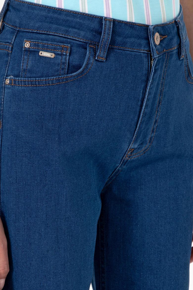 Kadın Mavi Loose Cropped Fit Jean Pantolon - 50297533004