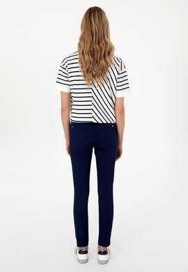 Kadın Lacivert Toothpick Fit Kanvas Pantolon - 50299110045