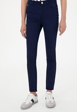 Kadın Lacivert Toothpick Fit Kanvas Pantolon - 50299110045