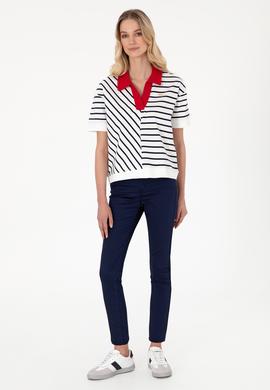 Kadın Lacivert Toothpick Fit Kanvas Pantolon - 50299110045