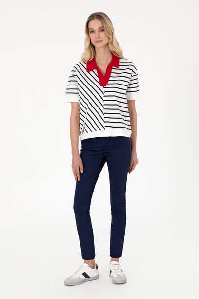 Kadın Lacivert Toothpick Fit Kanvas Pantolon