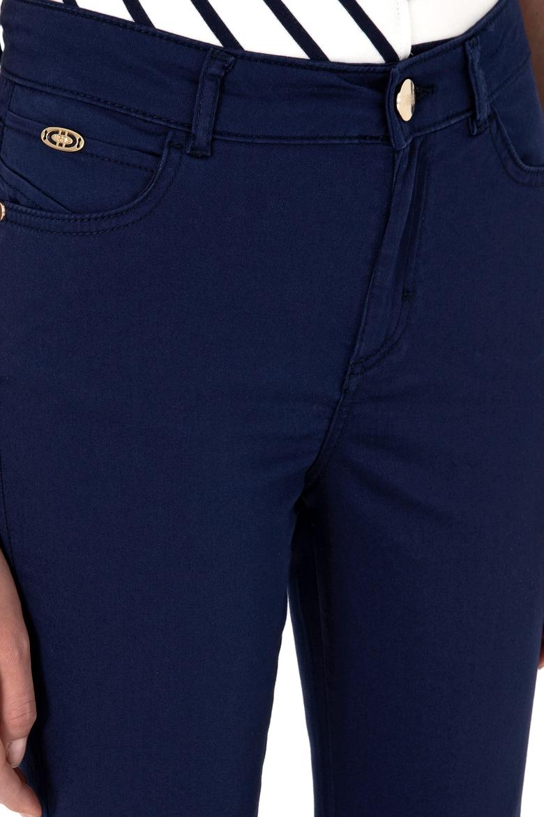 Kadın Lacivert Toothpick Fit Kanvas Pantolon - 50299110045