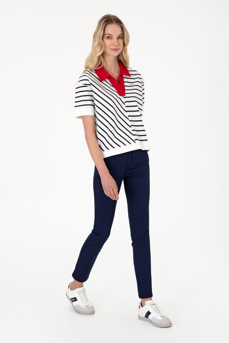 Kadın Lacivert Toothpick Fit Kanvas Pantolon