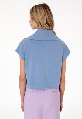 Kadın Mavi Modal Karışımlı Polo Yaka Tişört - 50300738007