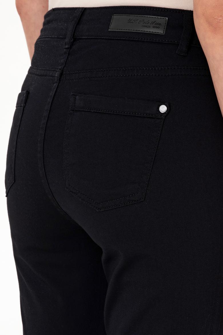 Kadın Siyah Toothpick Fit Kanvas Pantolon - 50299110052