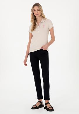 Kadın Siyah Toothpick Fit Kanvas Pantolon - 50299110052