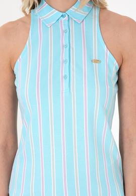 Kadın Aqua Kolsuz Polo Yaka Tişört - 50300682012