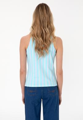 Kadın Aqua Kolsuz Polo Yaka Tişört - 50300682012