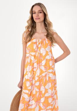 Kadın Turuncu Maxi Boy Dokuma Elbise - 50300899024