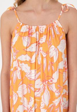 Kadın Turuncu Maxi Boy Dokuma Elbise - 50300899024