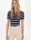 Kadın Lacivert Çizgili Polo Yaka Tişört