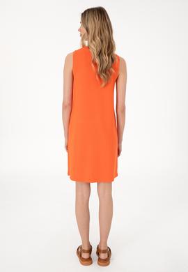 Kadın Nar Çiçeği Kolsuz Mini Boy Örme Elbise - 50297895031