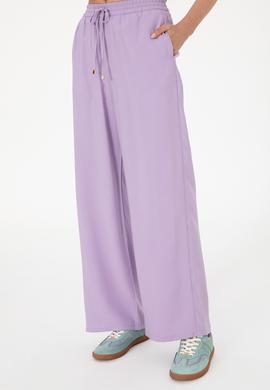Kadın Lila Loose Relax Fit Kanvas Pantolon - 50300357002