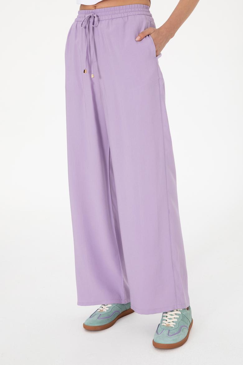Kadın Lila Loose Relax Fit Kanvas Pantolon - 50300357002