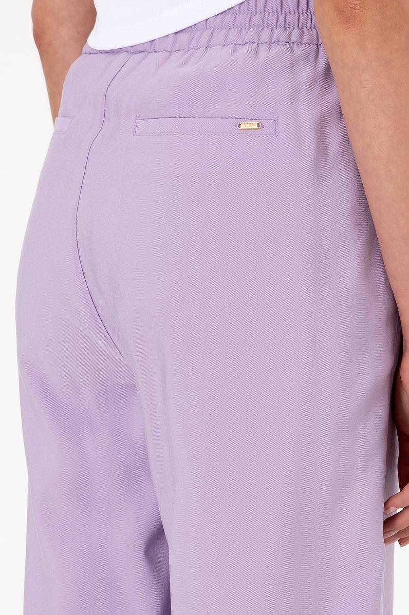 Kadın Lila Loose Relax Fit Kanvas Pantolon