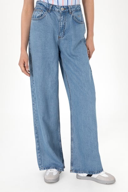 Kadın Açık Mavi Loose Fit Jean Pantolon