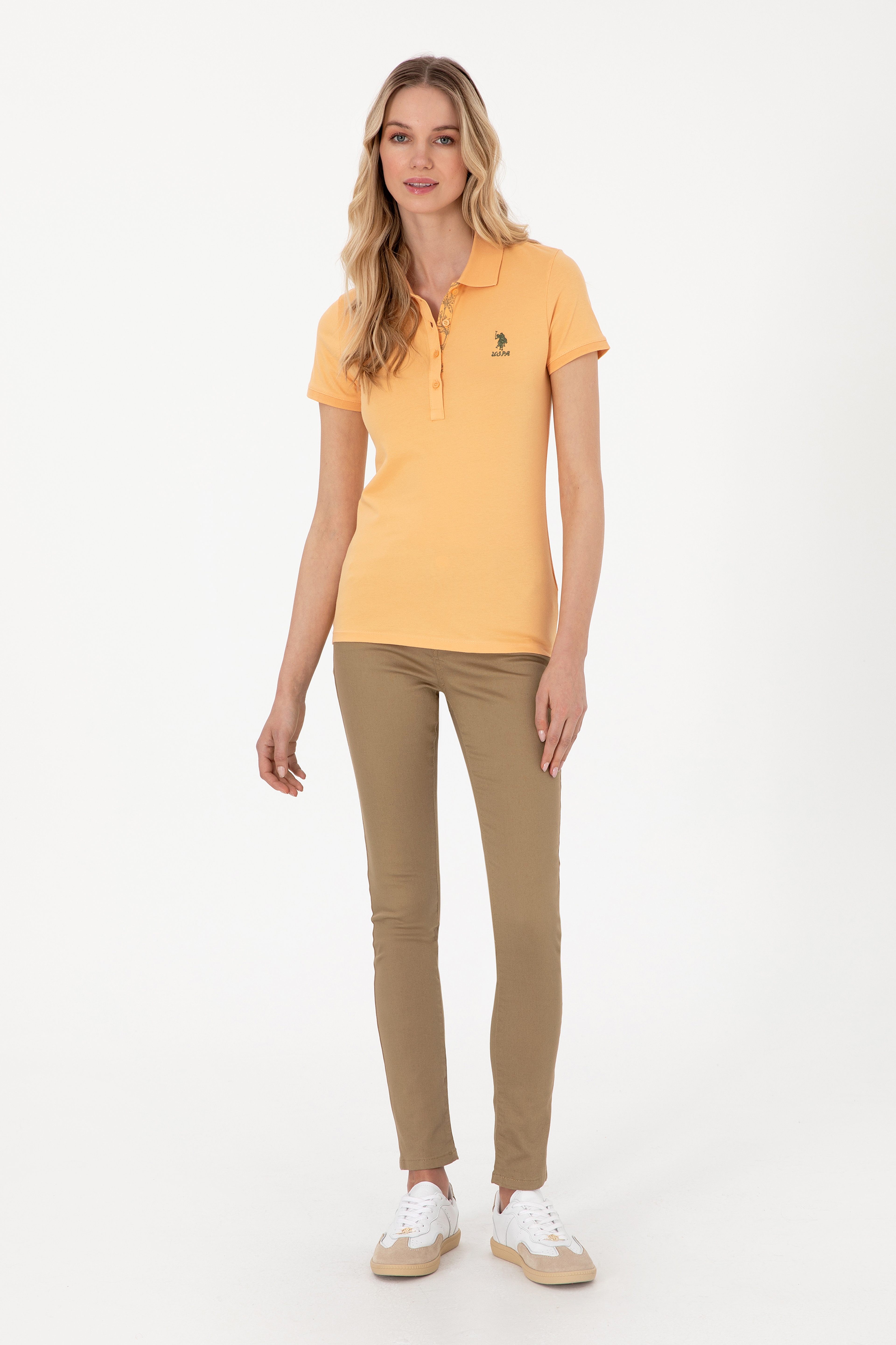 Kadın Kavun Basic Polo Yaka Tişört - Image 4