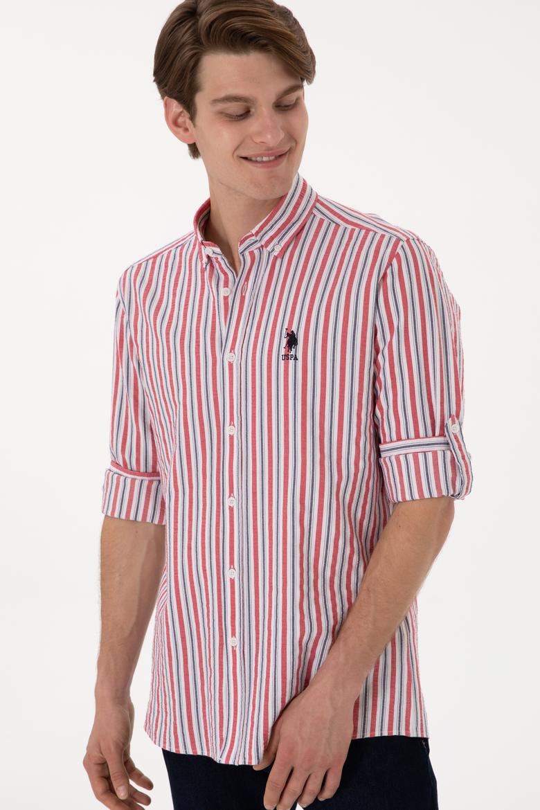 Erkek Kırmızı Uzun Kollu Gömlek - 50306326014