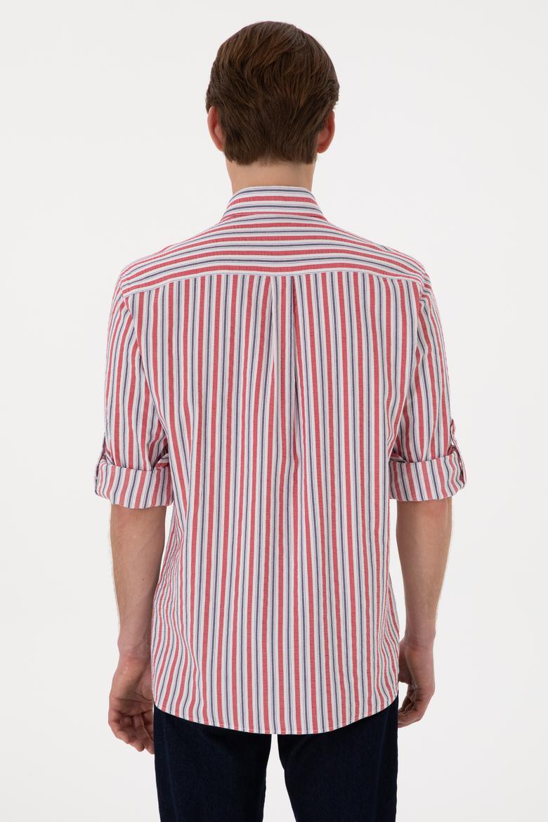 Erkek Kırmızı Uzun Kollu Gömlek - 50306326014