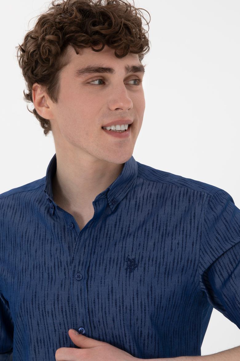 Erkek Lacivert Uzun Kollu Gömlek - 50306393016