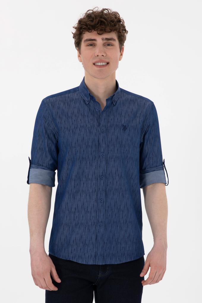 Erkek Lacivert Uzun Kollu Gömlek