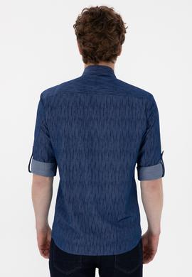 Erkek Lacivert Uzun Kollu Gömlek - 50306393016