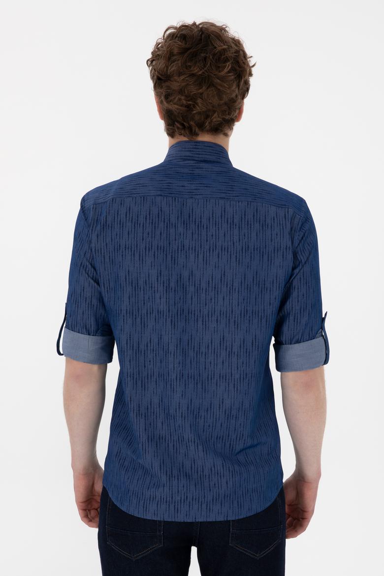 Erkek Lacivert Uzun Kollu Gömlek - 50306393016