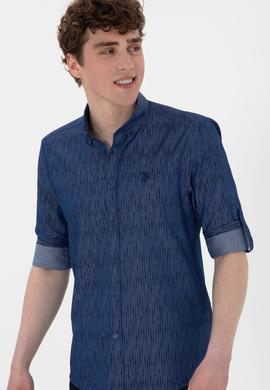 Erkek Lacivert Uzun Kollu Gömlek - 50306393016