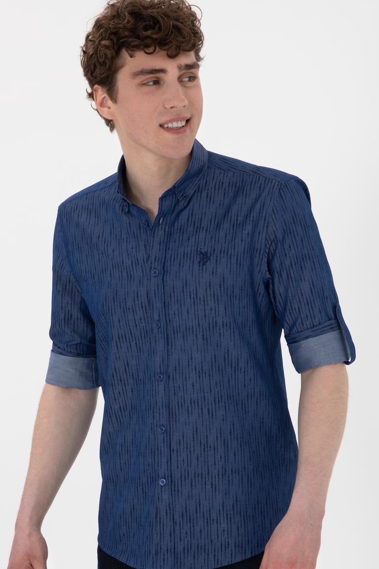 Erkek Lacivert Uzun Kollu Gömlek - 50306393016