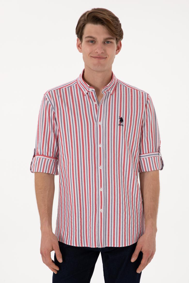 Erkek Kırmızı Uzun Kollu Gömlek