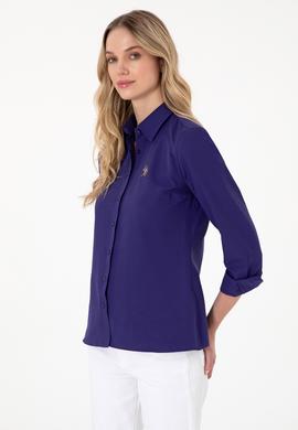 Kadın Mor Uzun Kollu Basic Gömlek - 50295704030