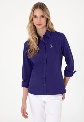Kadın Mor Uzun Kollu Basic Gömlek - 50295704030